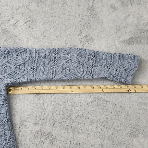 JEANNE PIERRE blue knit sweater size S - Picture 7 of 11
